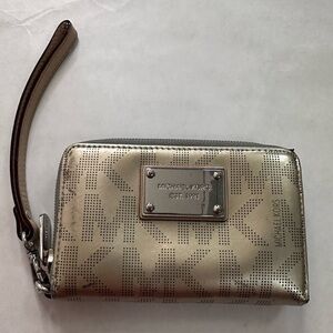 Michael Kors Metallic Gold Zip Around Wallet/Wristlet